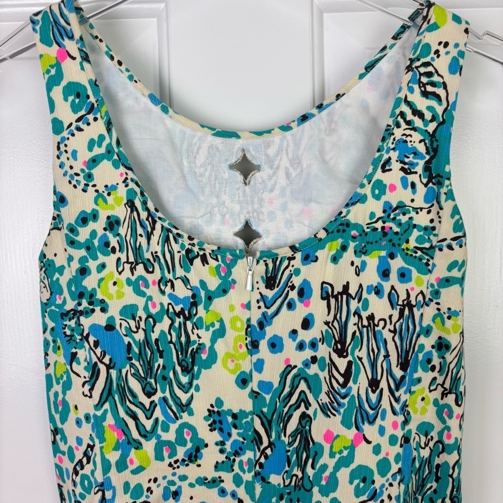 Lilly Pulitzer Ember See Oat Escapades Everglades Gold Shift Dress Size 2 - Picture 6 of 9